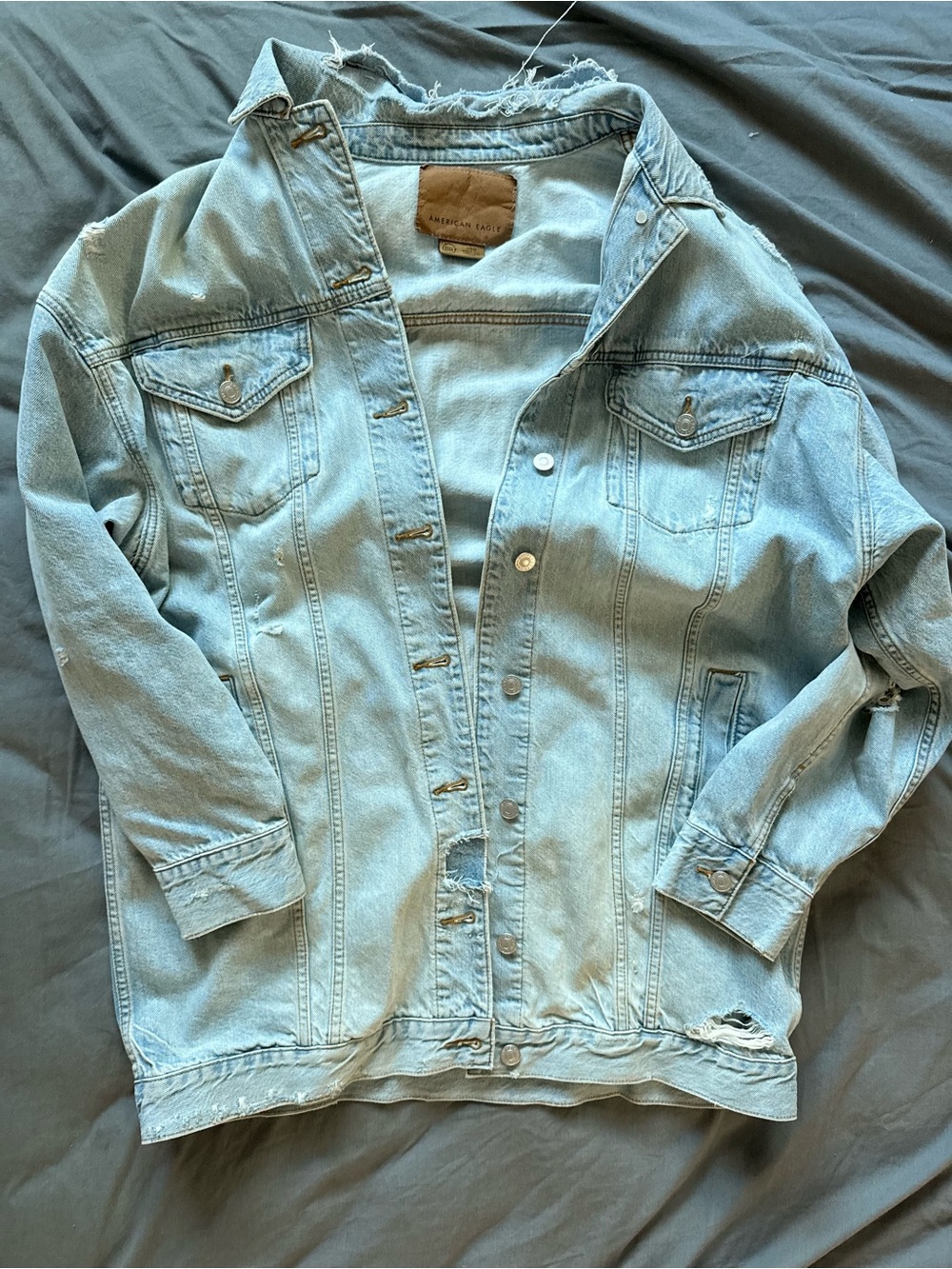 American Eagle Outfitters Light Blue Denim Trucker Jacket